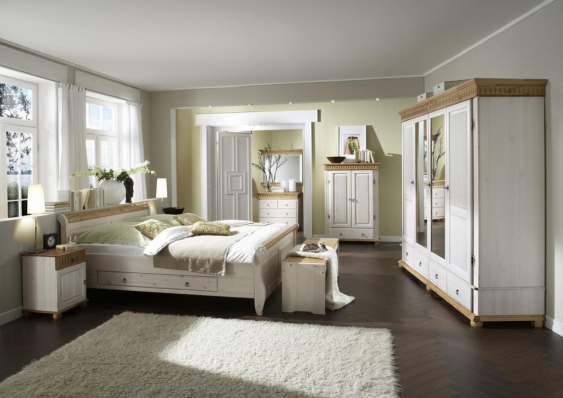 Набор мебели для спальной комнаты Мальта-Хельсинки белый воск/антик