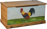 Сундук с росписью Петух на голубом фоне COFF 100 COQ fond bleu