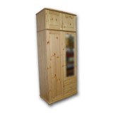 деревянный Шкаф Фалько-1 с  антресолью с зеркалом купить недорого