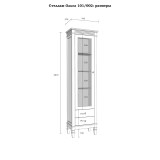 картинка5 -Стеллаж Ольса-101/002 (Левый/Правый) Белый лак + антик №24