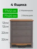 Комод 022 Пенни серый 7046/антик 24 картинка 7