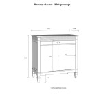 Комод Ольса 220 Серый №7042 + антик №24 - картинка 4