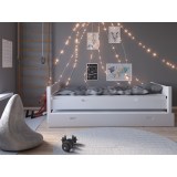 Кровать Амелия 90*200 с дополнительным спальным местом белый воск картинка 2 Кровать Амелия 90*200 с дополнительным спальным местом белый воск картинка 2