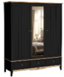 Шкаф 33 Пенни комбинированный с 1-м зеркалом  блэк/антик 24 картинка 1