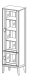 Шкаф для посуды Бридж узкий с 2-мя стеклянными дверями