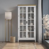 Шкаф для посуды Квадро-С 200-195 Белый лак + антик №24 картинка 6