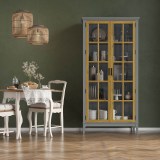 Шкаф для посуды Квадро-С 200-195 Серый №7042 + антик №24 картинка 6