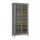 Шкаф книжный Квадро-С 220 серый 7042 - антик 24  массив сосны картинка 1