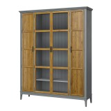 Шкаф книжный Квадро-С 422Ф серый 7042 массив сосны картинка 3