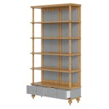 Шкаф книжный Рандеву 110 (серый 7042/антик-24) картинка 3