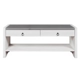 Скамья Бостон(Стокгольм)-115  белый воск+серый - картинка 2