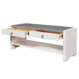 Скамья Бостон(Стокгольм)-115  белый воск+серый - картинка 3