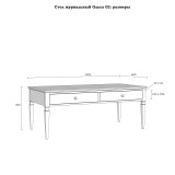Стол журнальный Ольса-02 Белый лак  + антик №24 - картинка 4