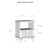 Тумба прикроватная Рандеву 01 (серый 7042/антик 24) фото 8