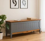 Тумба (сундук) V2 Пенни серый 7046/антик 24 картинка 1