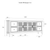 Тумба ТВ Квадро-С 44 размеры