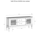 Тумба ТВ Ольса-22 (1600) стекло Белый лак  + антик №24 - картинка 4