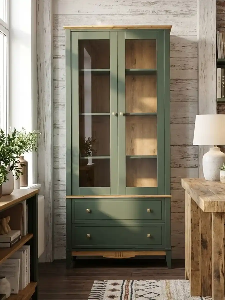 Шкаф для посуды 22 Пенни грин 6020/антик 24 купить в Москве Шкаф для посуды 22 Пенни грин 6020/антик 24 картинка 1