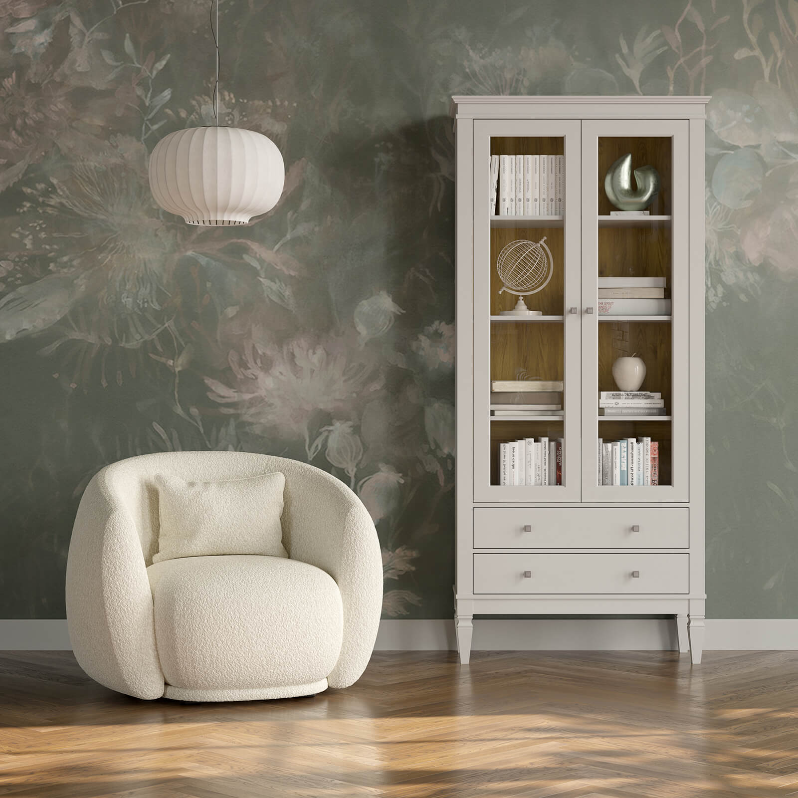 Шкаф для посуды Ольса-С 202 белый лак купить в гостиную Шкаф для посуды Ольса-С 202 белый лак - картинка 5