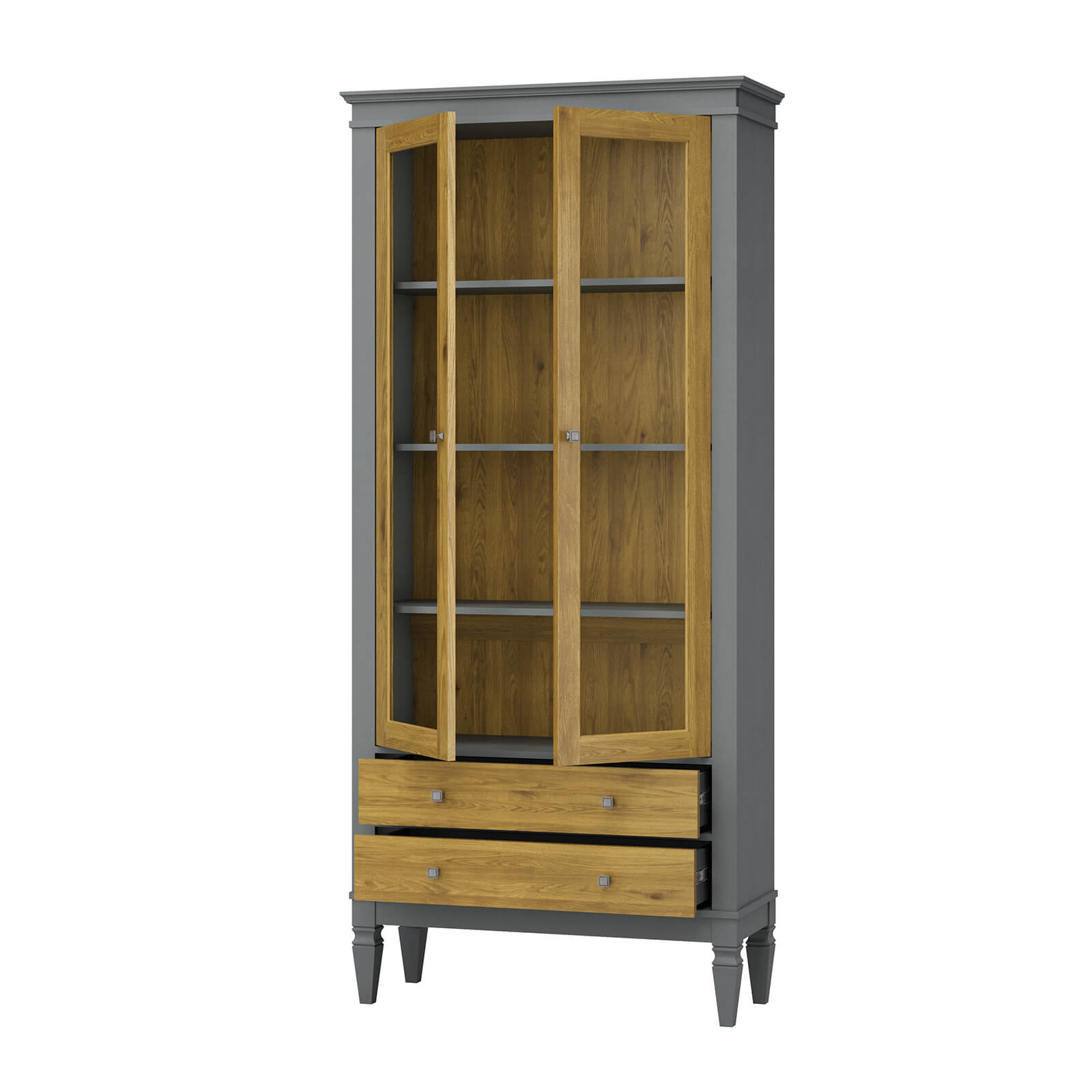 Шкаф для посуды Ольса-С 202 серый №7042 + антик №24 от производителя ММЦ Белоруссия Шкаф для посуды Ольса-С 202 серый №7042 + антик №24 - картинка 4