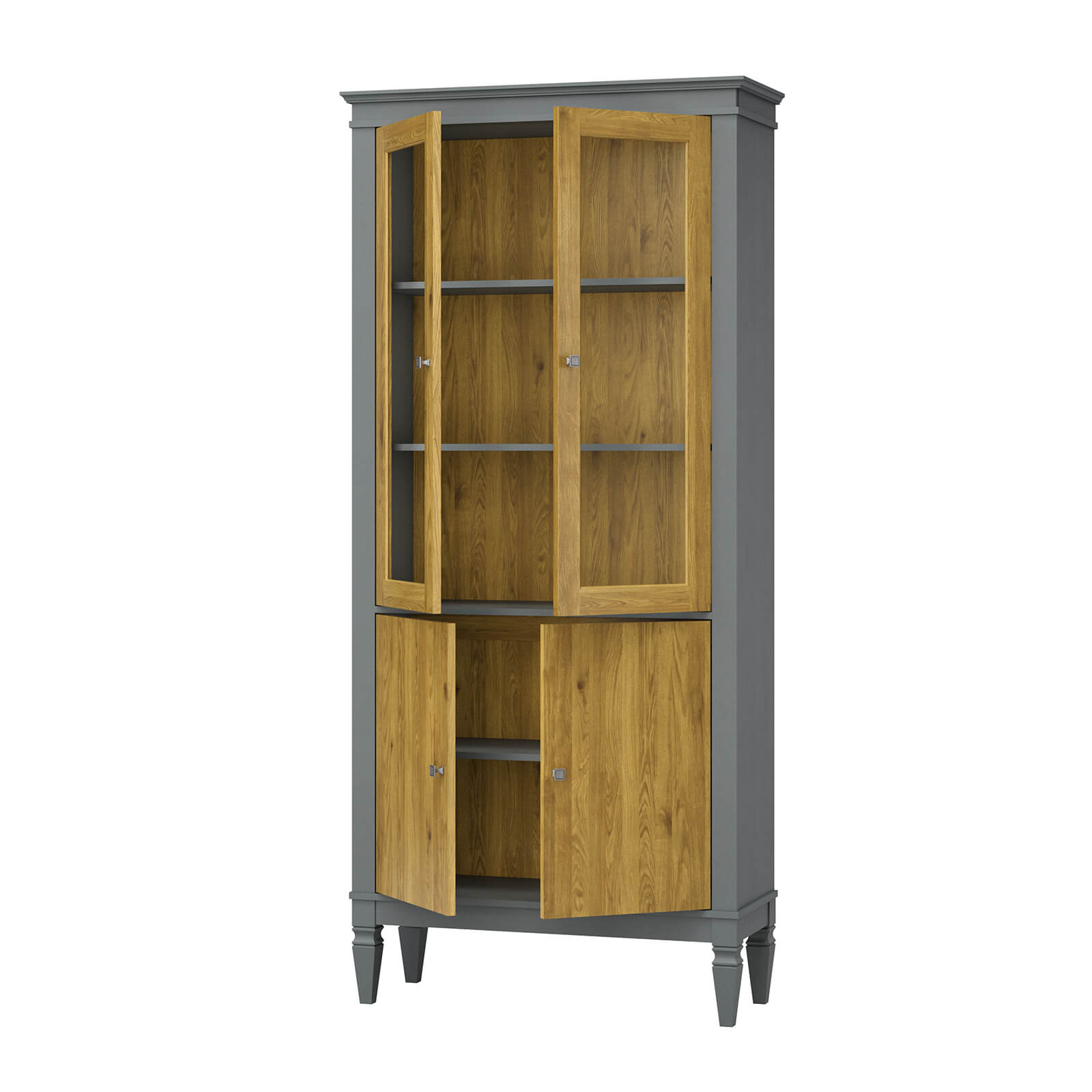 Шкаф для посуды Ольса-С 220 серый №7042 + антик №24 от производителя ММЦ Беларусь Шкаф для посуды Ольса-С 220 серый №7042 + антик №24 - картинка 4