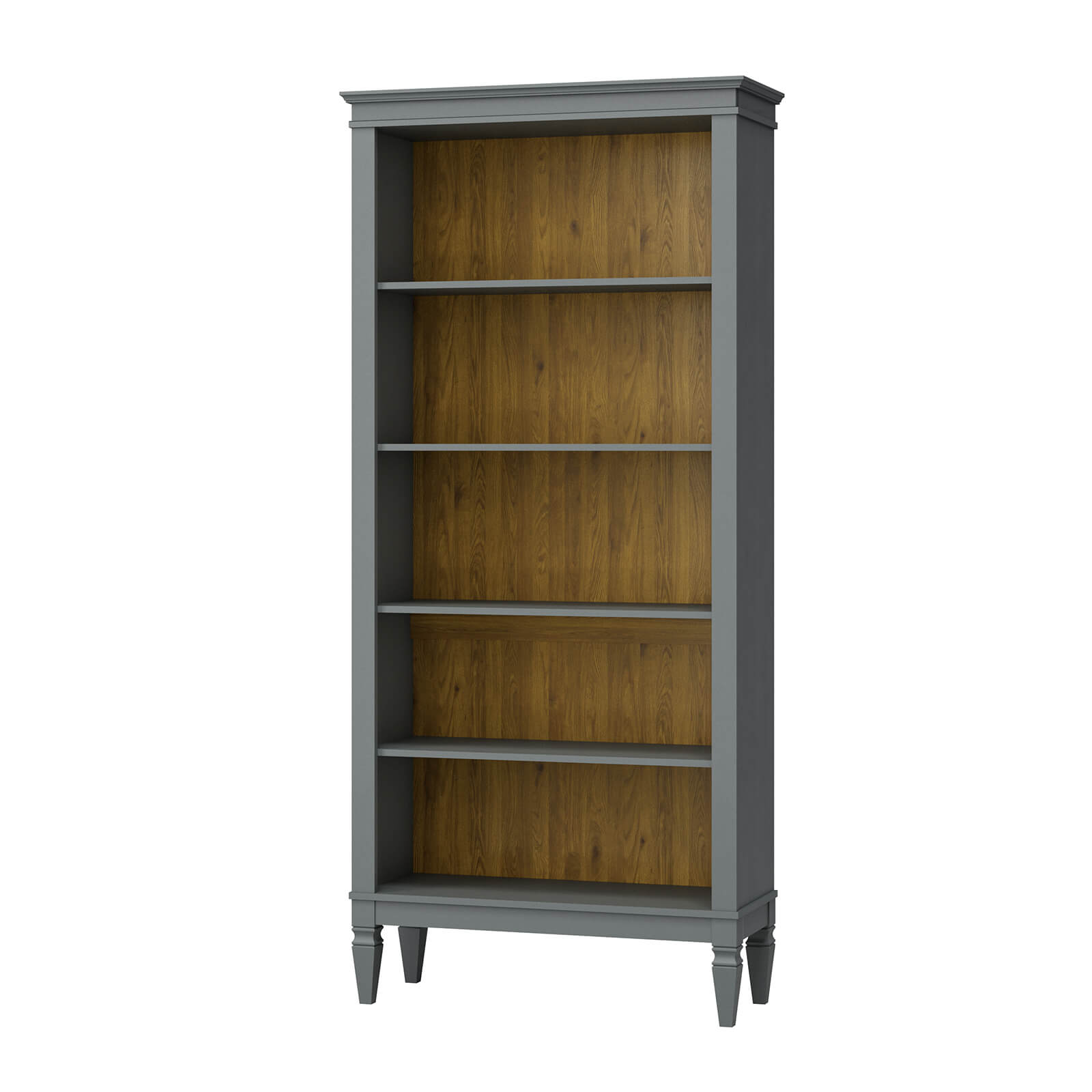 Деревянный стеллаж Ольса-С 200 серый №7042 + антик №24 купить недорого Стеллаж Ольса-С 200 серый №7042 + антик №24 - картинка 3